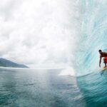 Michel Bourez Surfing Teahupoo